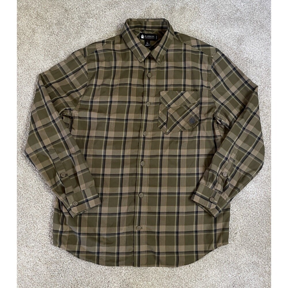 Alaskan Hardgear Duluth Trading Co Mens X-Large Plaid Button Down Shirt Slim Fit